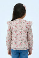 Blush Bloom Ruffle Collar Pink Top TG6067