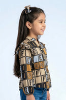 Fawn Geometric Print Shirt Top TG6072