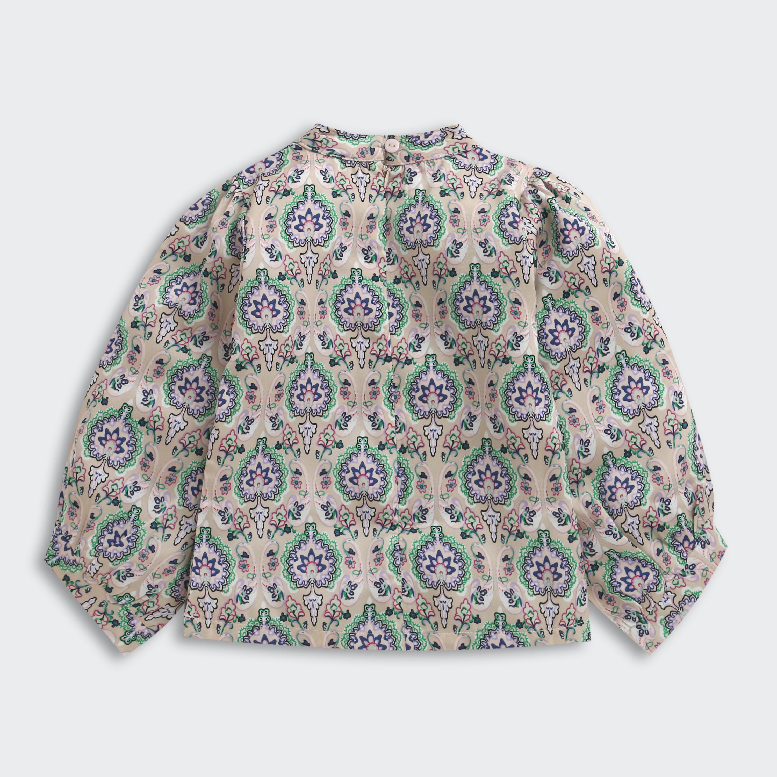 Fawn Floral Printed High-Neck Bow Top TG6082