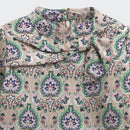 Fawn Floral Printed High-Neck Bow Top TG6082