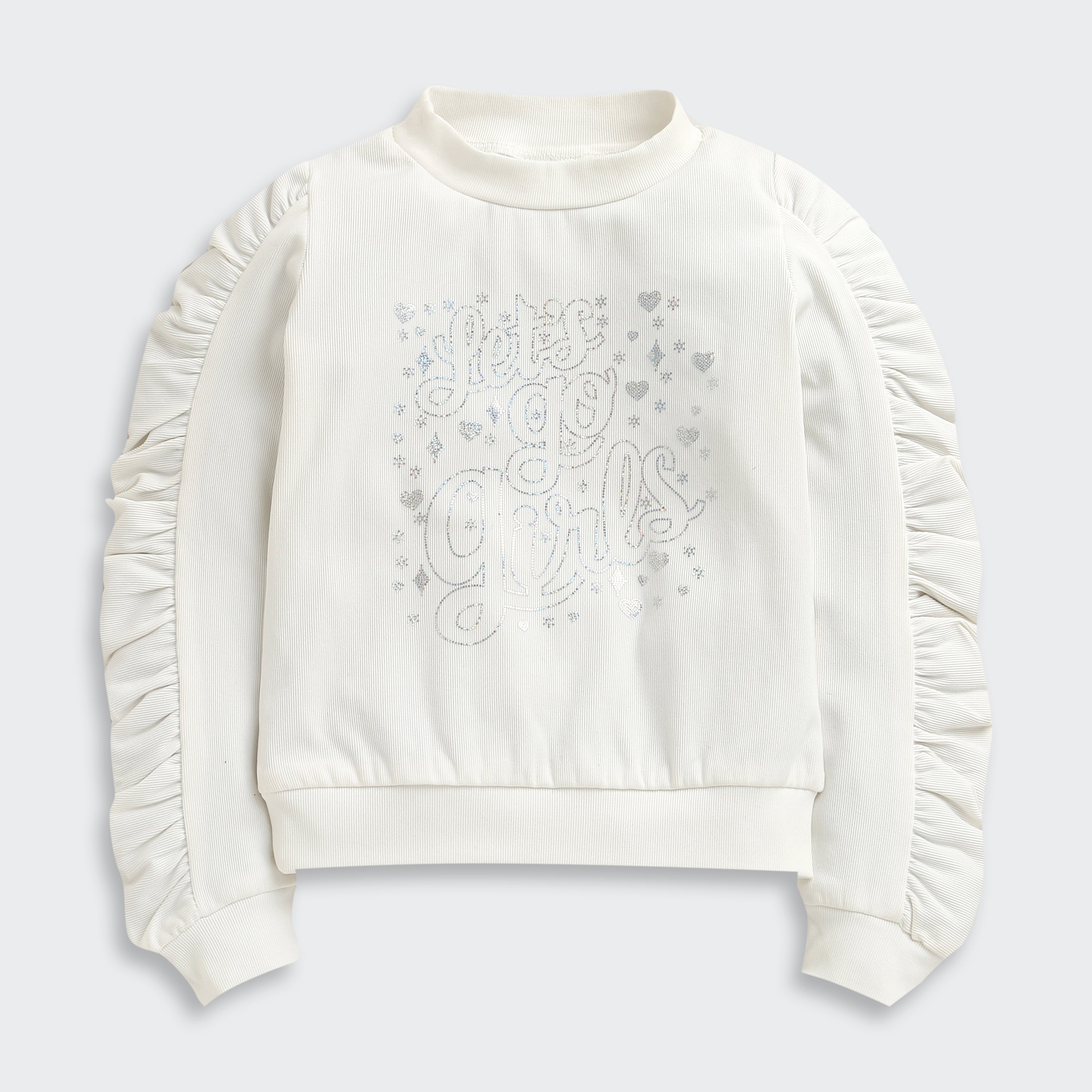 White “Let’s Go Girls” Graphic Sweatshirt TG6091