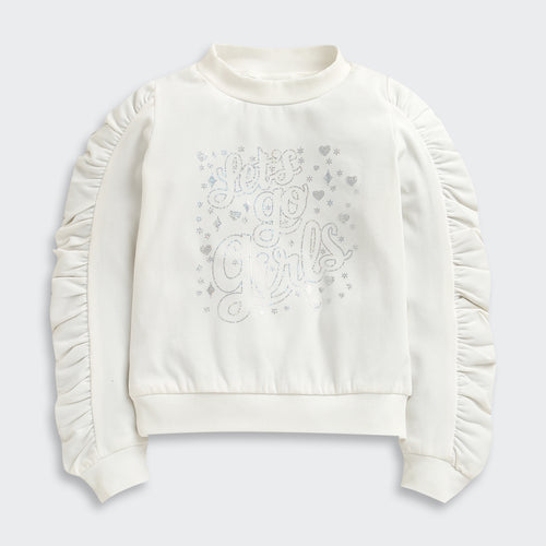 White “Let’s Go Girls” Graphic Sweatshirt TG6091