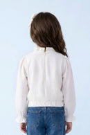 Elegant White Tie-Neck Top TG6093