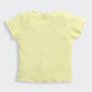 Yellow Ribbed Smile Patch Top TG6133