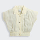 Sleeveless Light Yellow Collared Top TG6136