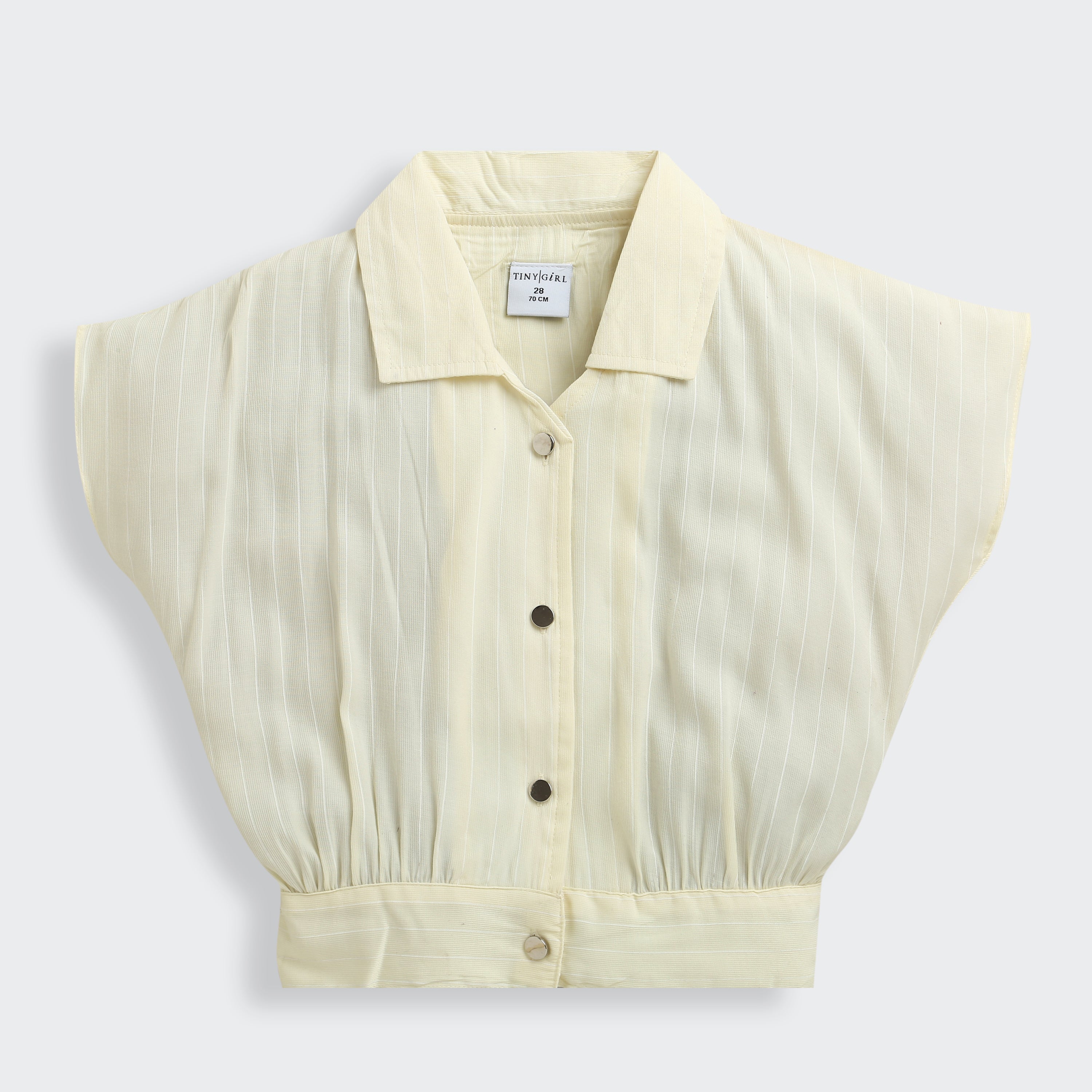 Sleeveless Light Yellow Collared Top TG6136