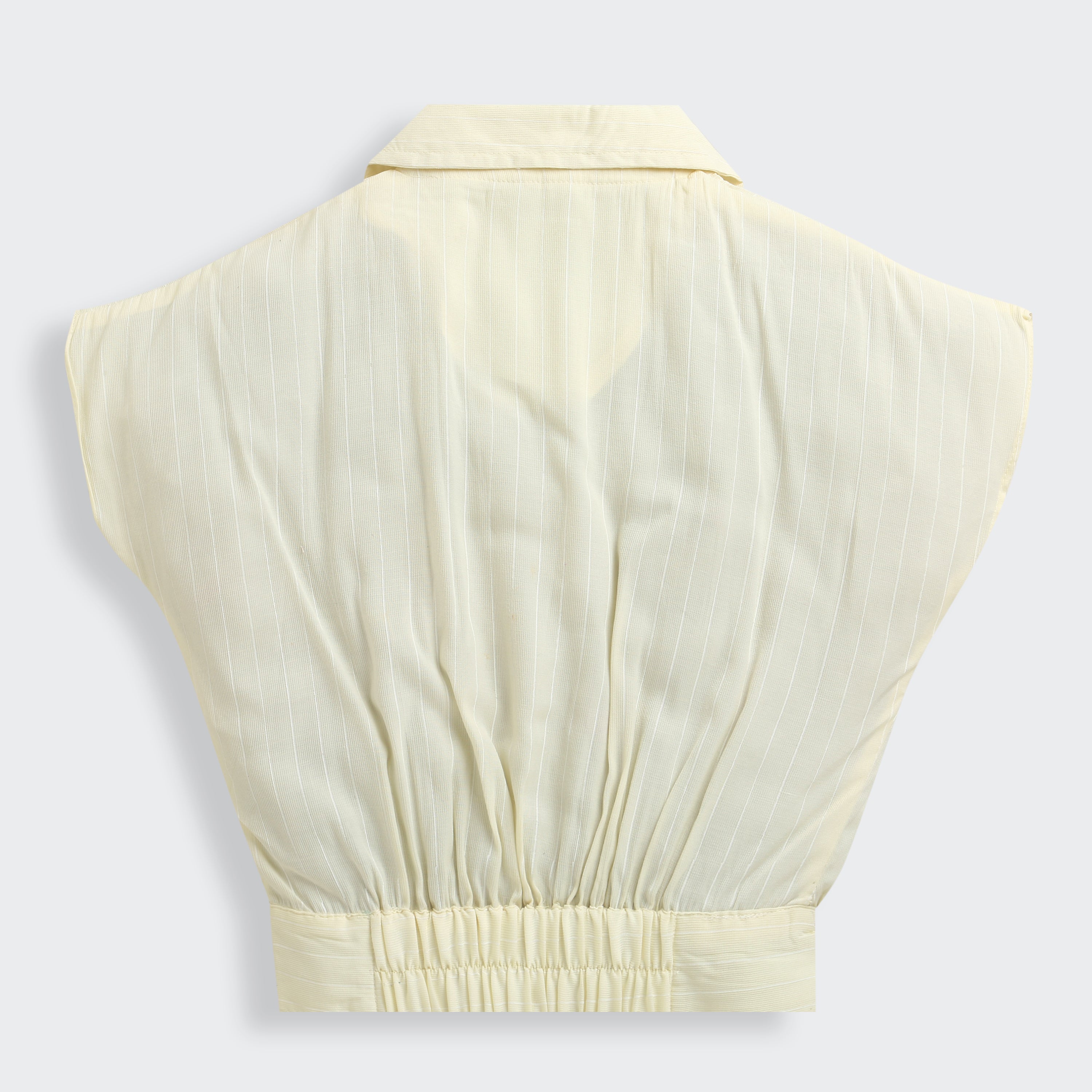 Sleeveless Light Yellow Collared Top TG6136