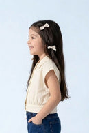 Sleeveless Light Yellow Collared Top TG6136