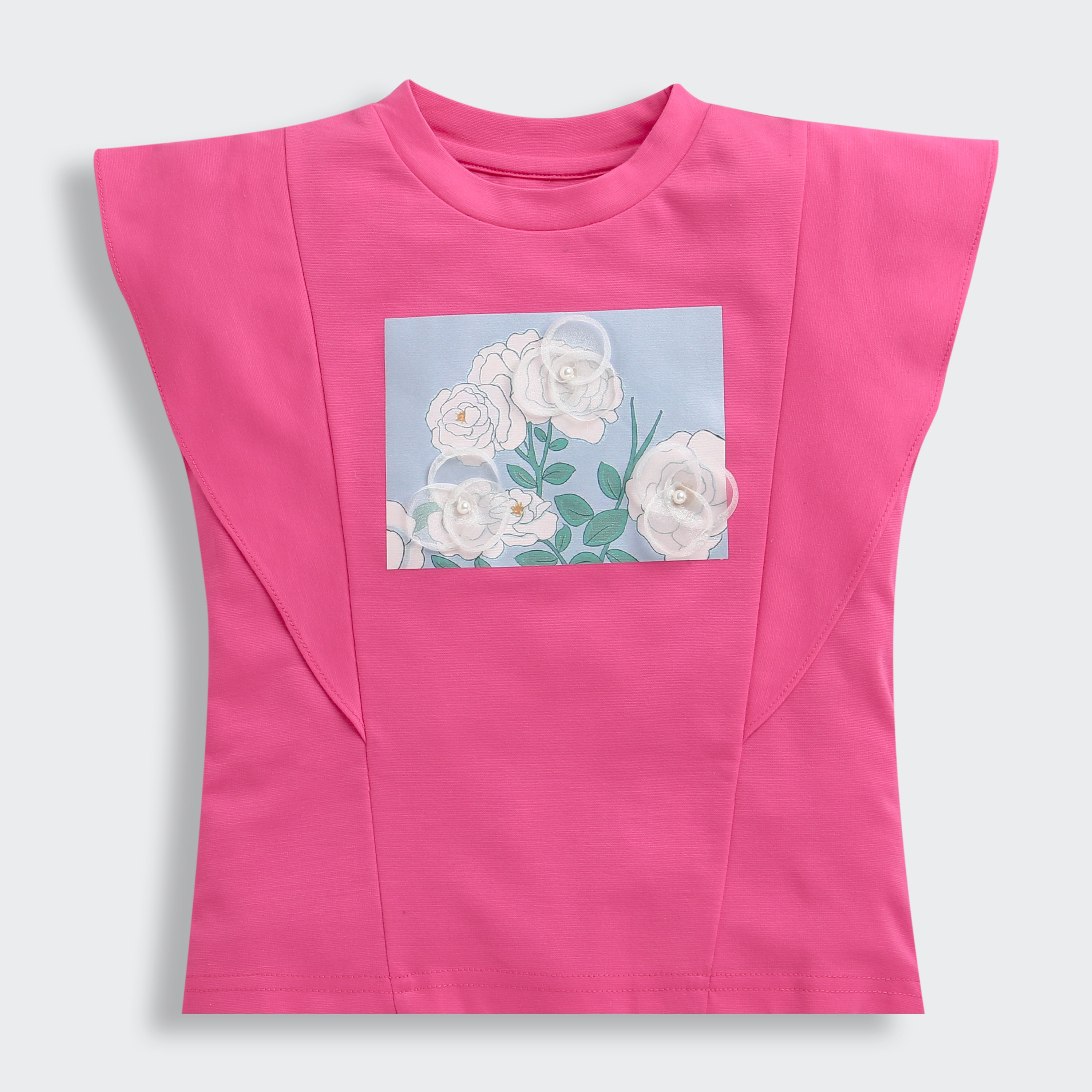 Hot Pink Floral Statement Top TG6152
