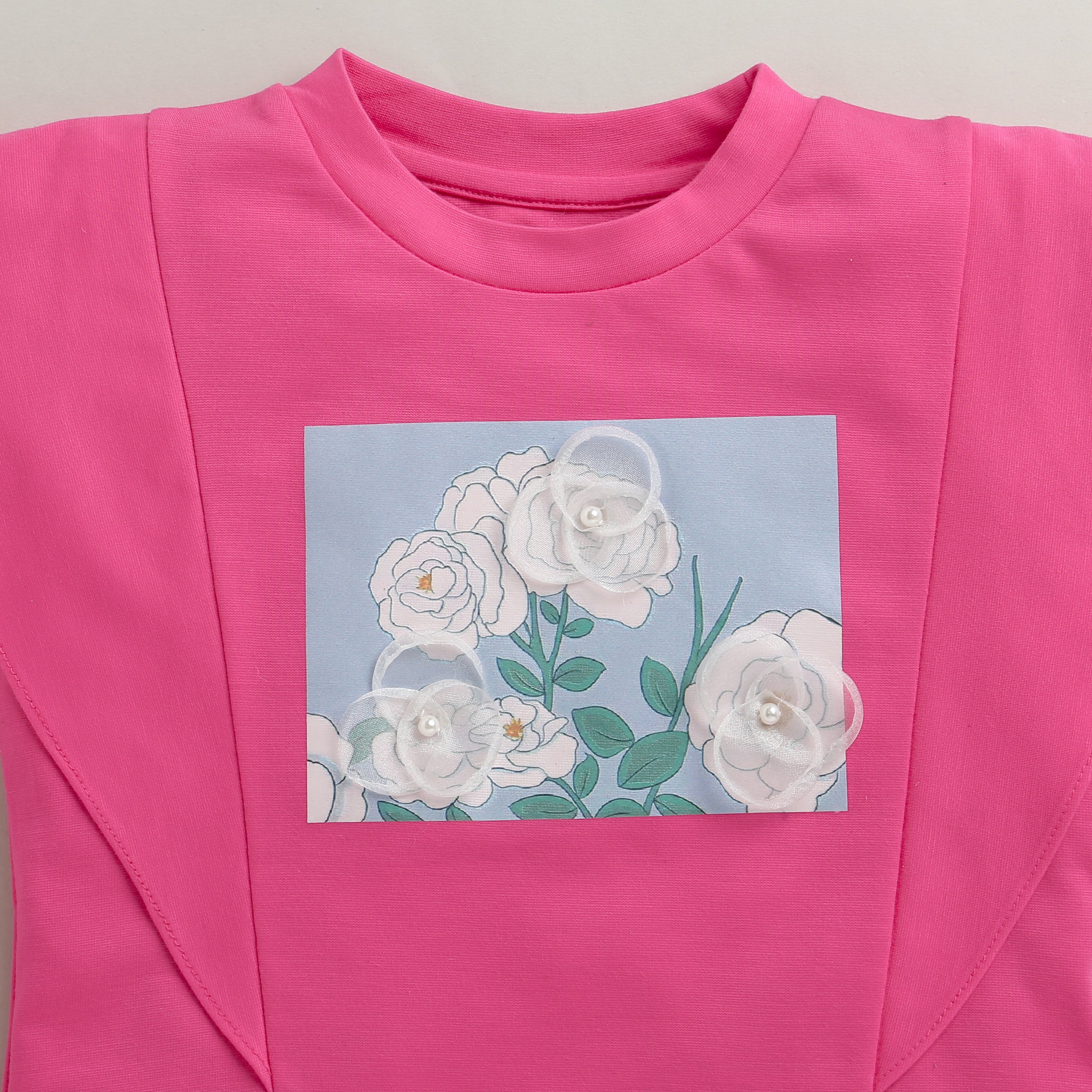 Hot Pink Floral Statement Top TG6152