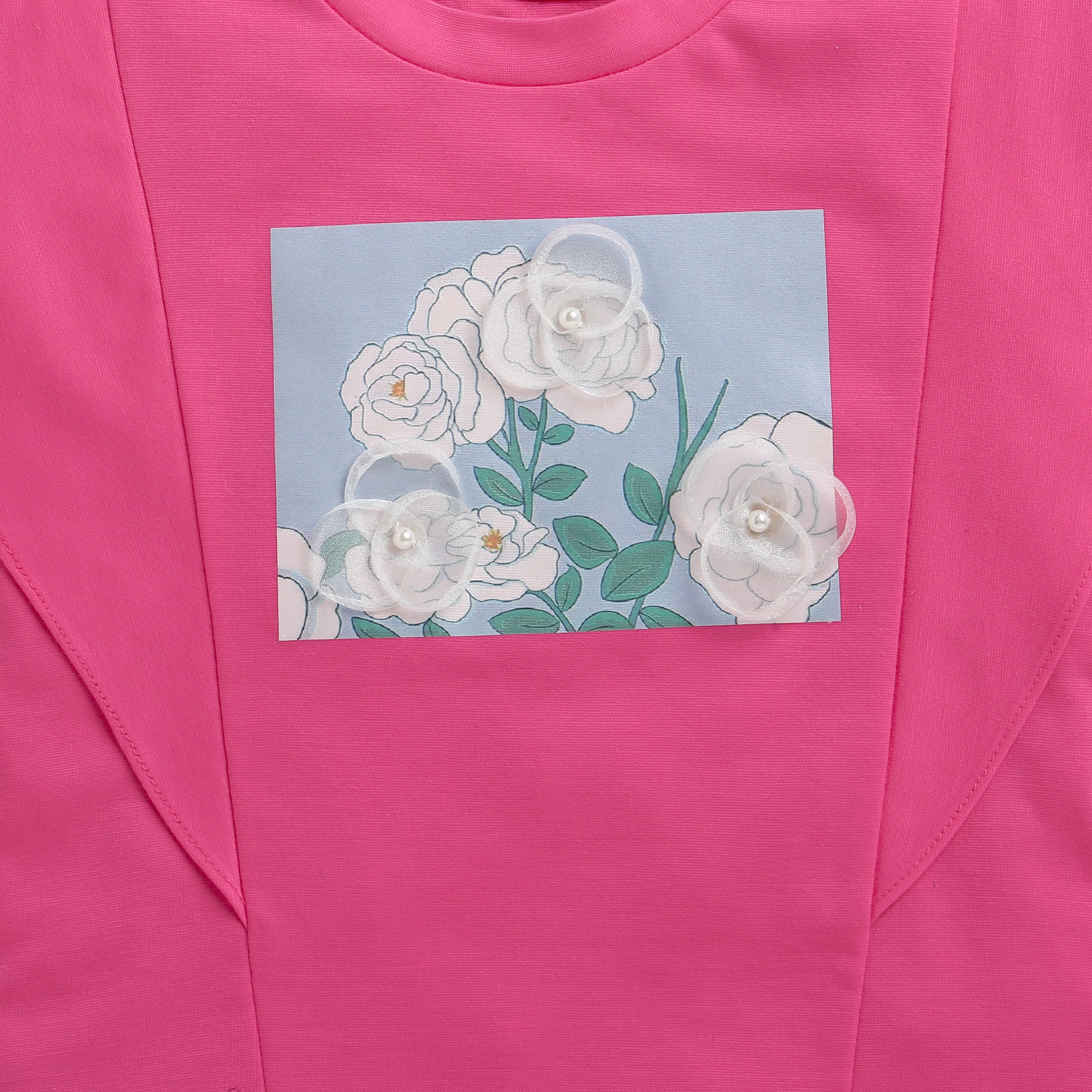 Hot Pink Floral Statement Top TG6152