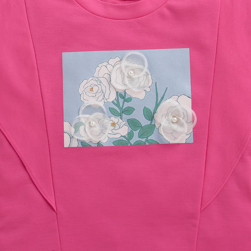 Hot Pink Floral Statement Top TG6152