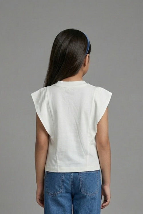 Ivory Bloom Graphic Top TG6152