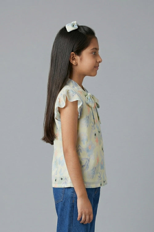 Pastel Bloom Tie-Up Top TG6156