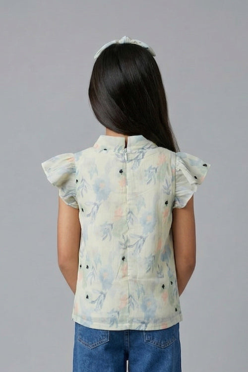 Pastel Bloom Tie-Up Top TG6156
