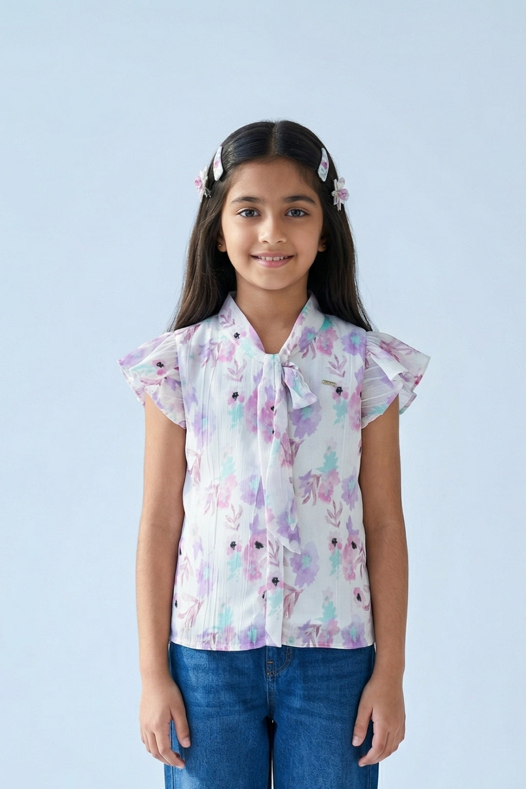 Floral Whisper Tie-Up Top TG6156