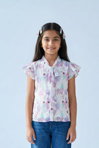 Floral Whisper Tie-Up Top TG6156
