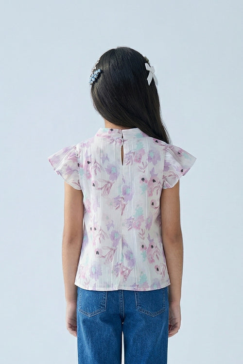 Floral Whisper Tie-Up Top TG6156