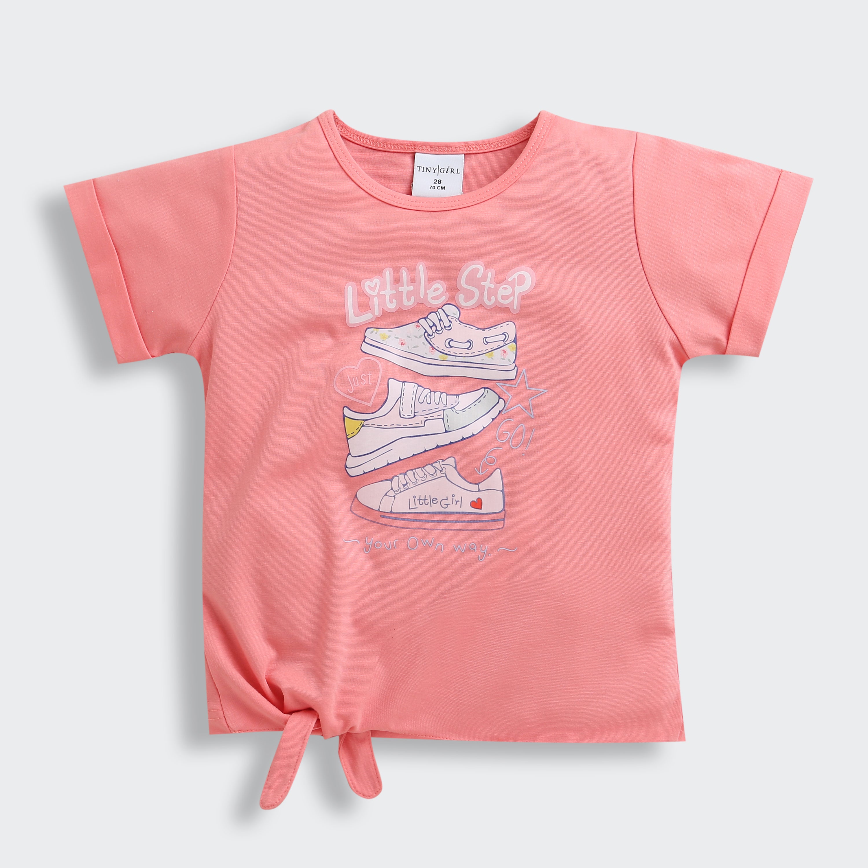 Peach “Little Step” Printed T-Shirt TG6158