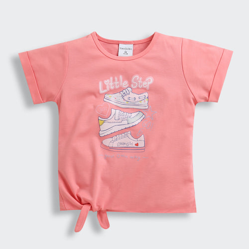 Peach “Little Step” Printed T-Shirt TG6158