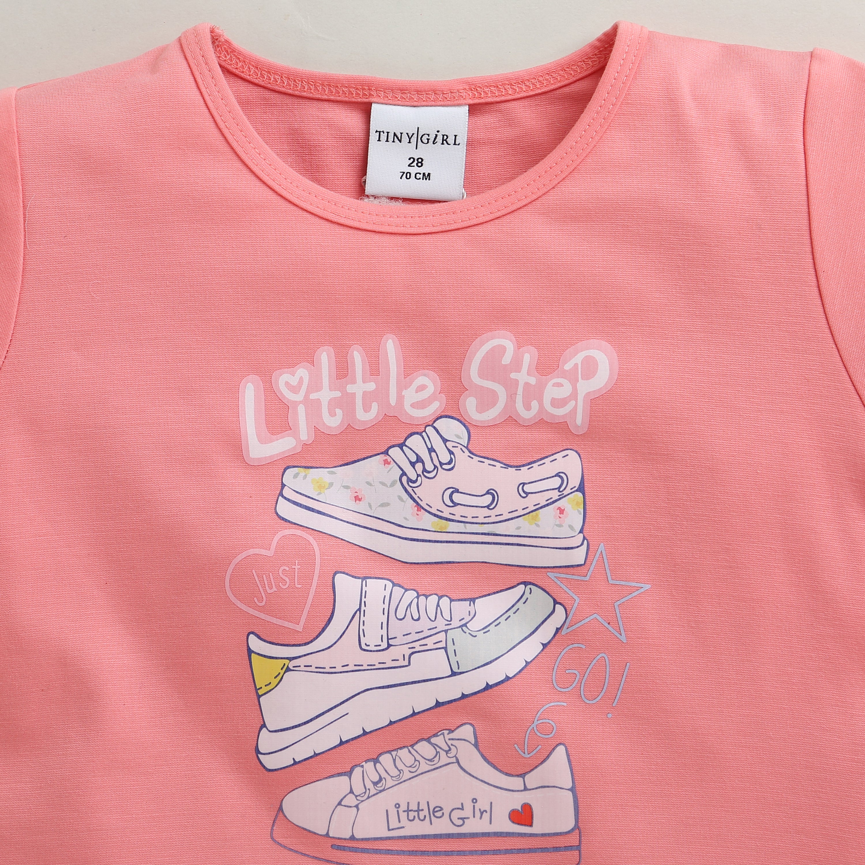 Peach “Little Step” Printed T-Shirt TG6158
