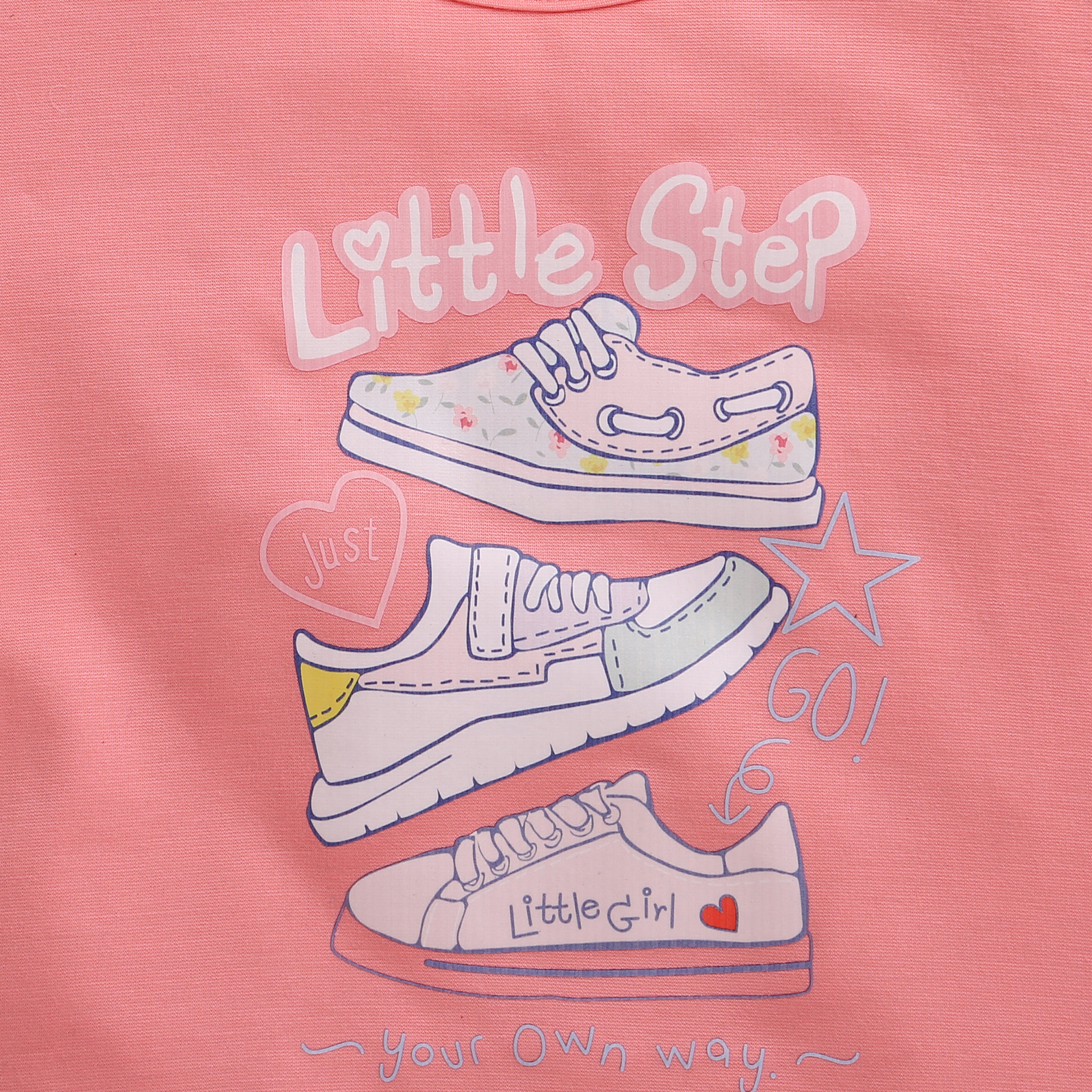 Peach “Little Step” Printed T-Shirt TG6158