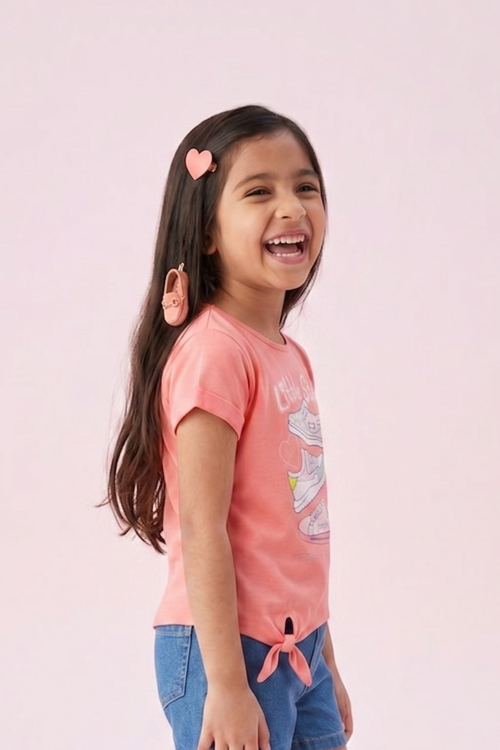 Peach “Little Step” Printed T-Shirt TG6158