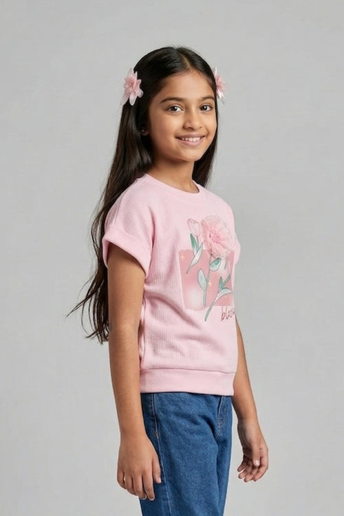 Blush Bloom Graphic Top TG6168