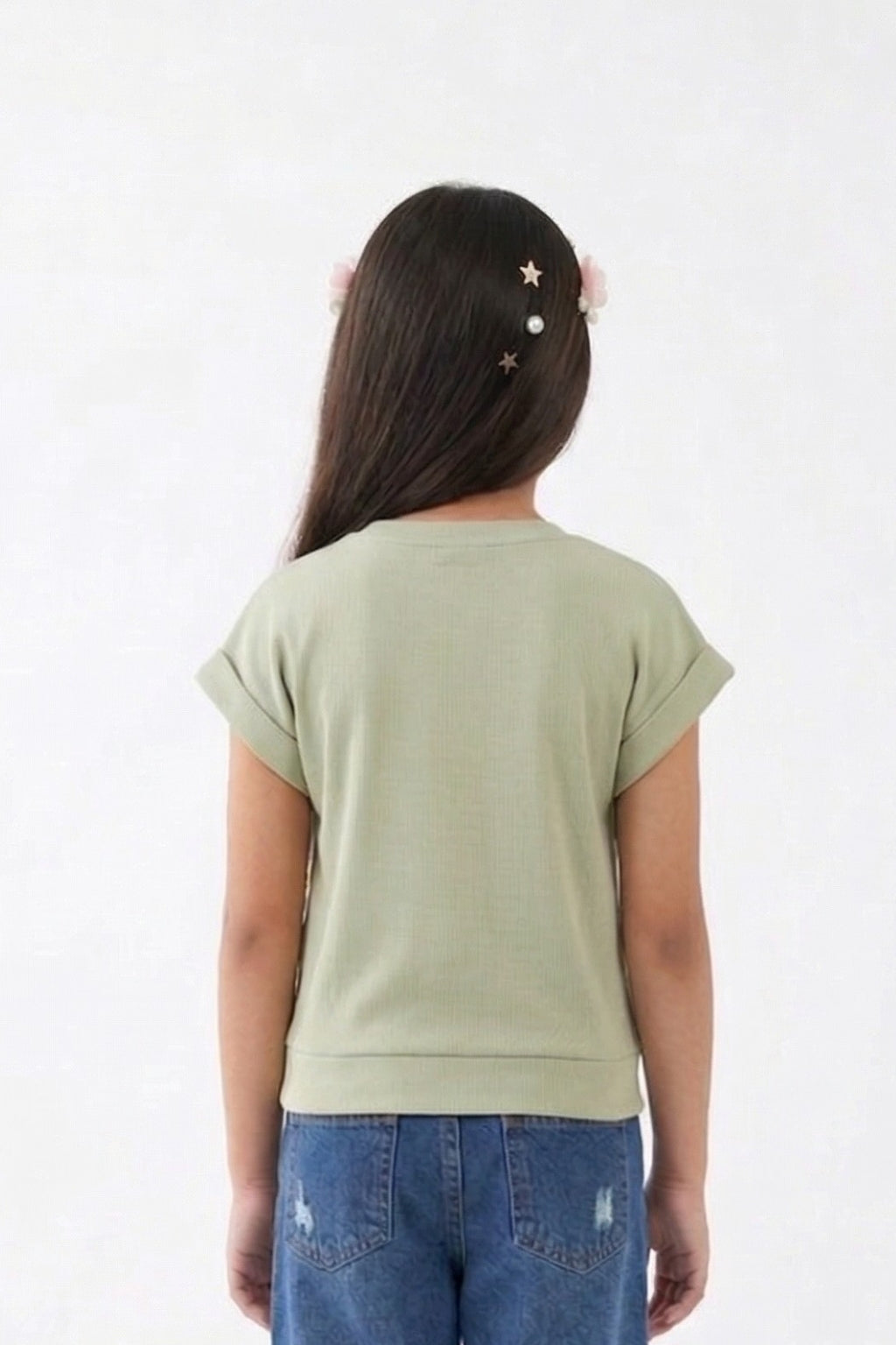 Pista Green Floral Print Top TG6168