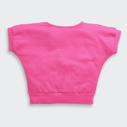 Hot Pink Butterfly Textured Top TG6171