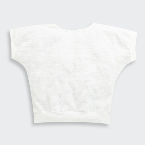 White Butterfly Textured Oversized Top TG6171