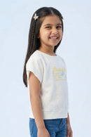 White Butterfly Textured Oversized Top TG6171