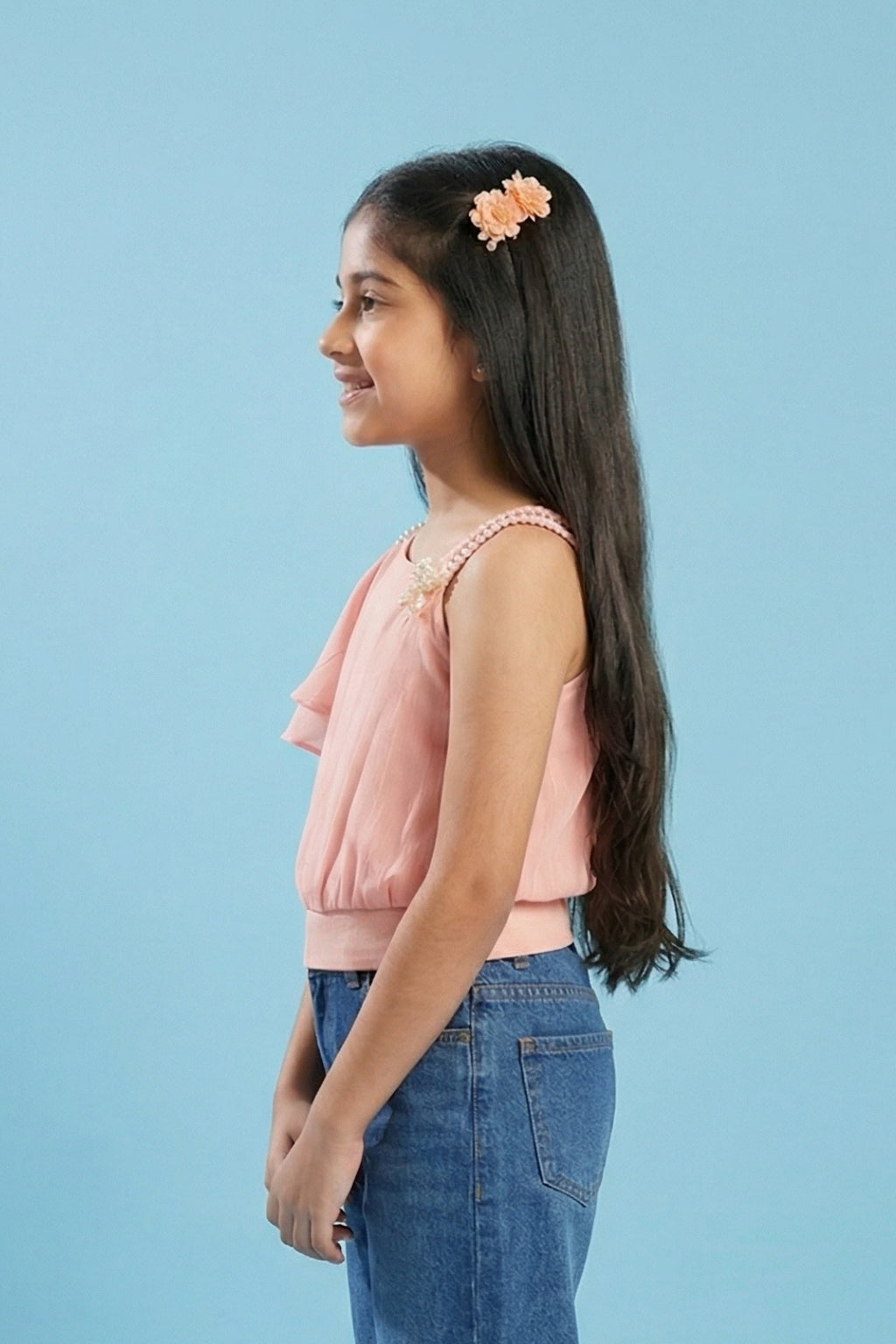 Blush One-Shoulder Ruffle Top TG6173