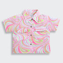 Neon Pink Swirl Print Shirt TG6180
