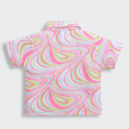 Neon Pink Swirl Print Shirt TG6180