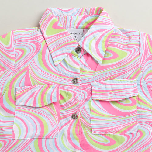 Neon Pink Swirl Print Shirt TG6180