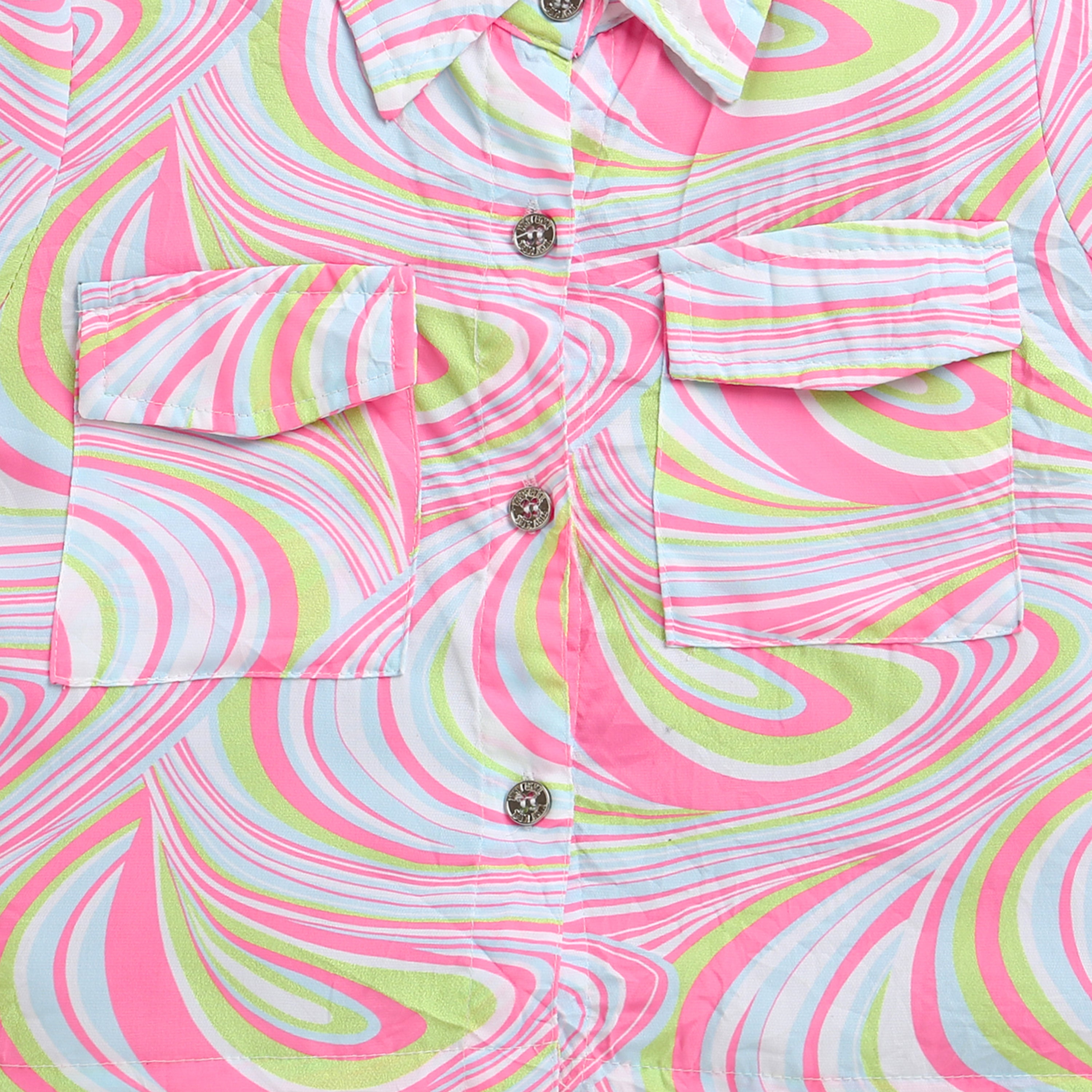 Neon Pink Swirl Print Shirt TG6180