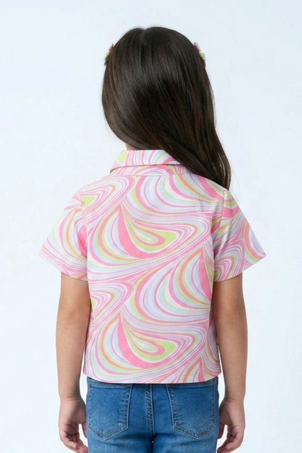 Neon Pink Swirl Print Shirt TG6180