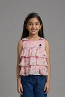 Blush Marble Tiered Ruffle Top TG6185