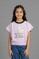 Lavender Bloom Graphic Top TG6189