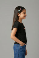 Black Ribbed Cotton T-Shirt TG6201