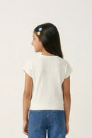 Off White Ribbed Cotton T-Shirt TG6201