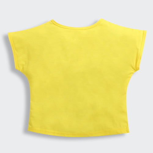 Lemon Yellow “Make Today Awesome” Sequin Stripe Top TG6202