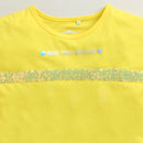 Lemon Yellow “Make Today Awesome” Sequin Stripe Top TG6202