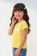 Lemon Yellow “Make Today Awesome” Sequin Stripe Top TG6202