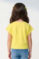Lemon Yellow “Make Today Awesome” Sequin Stripe Top TG6202