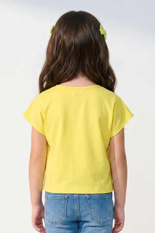 Lemon Yellow “Make Today Awesome” Sequin Stripe Top TG6202