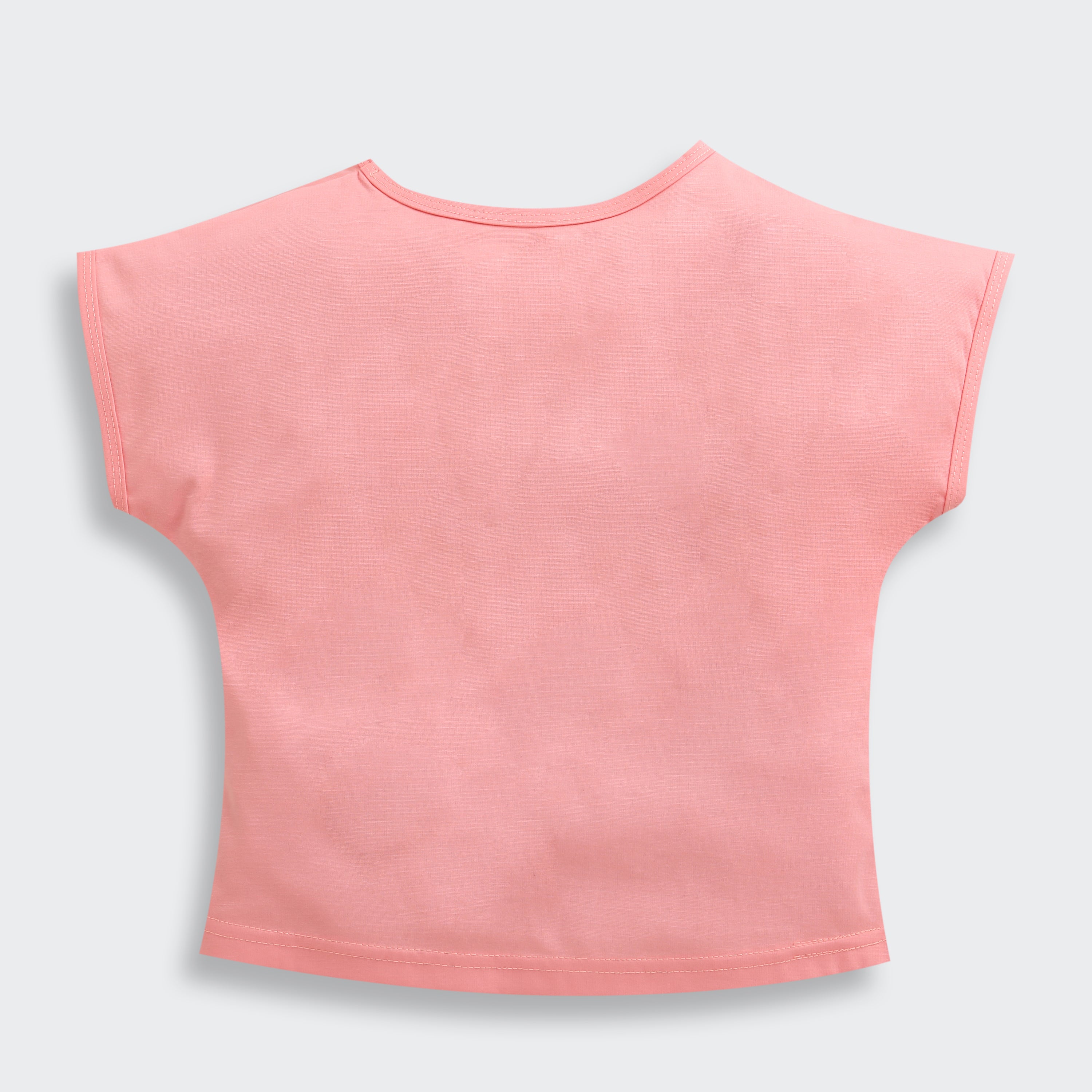 Peach Cotton T-Shirt with Sequin Stripe TG6202