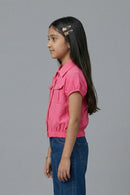 Pink Textured Cotton Shirt Top TG6206
