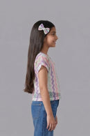 Printed Cotton Shirt Top with Puff Sleeves TG6212